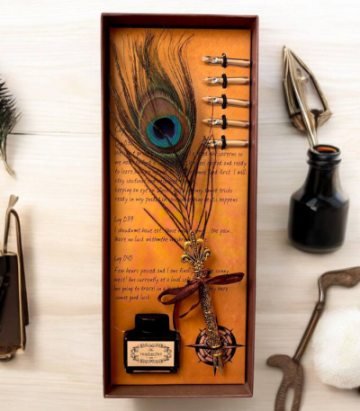 ست قلم پر طاووس