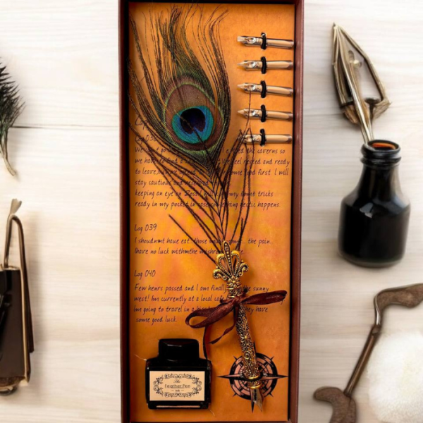 ست قلم پر طاووس