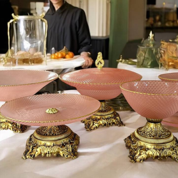 سرویس ۶ تکه لورد صورتی لب طلا