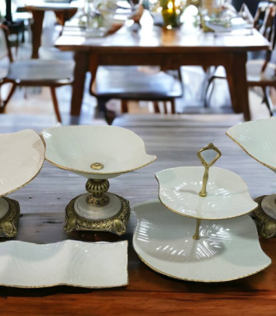 سرویس ۶ پارچه بک استون لب طلا شیوا