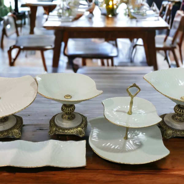 سرویس ۶ پارچه بک استون لب طلا شیوا