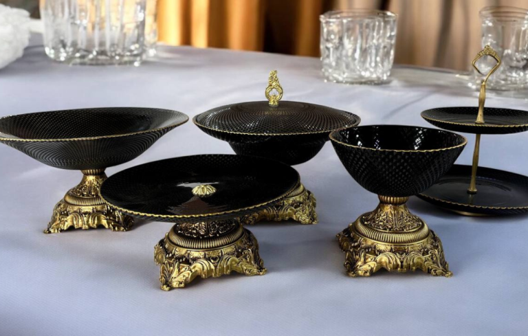 سرویس ۶ تکه لورد مشکی لب طلا