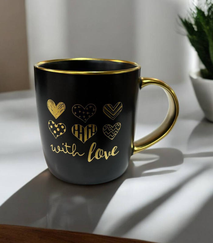 ماگ مشکی طلایی تکست