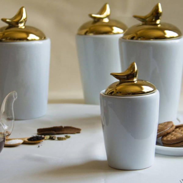 پاسماوری هفت پارچه آبی طلایی