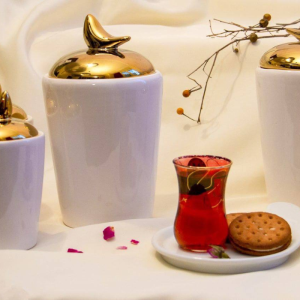 پاسماوری هفت پارچه سفید طلایی