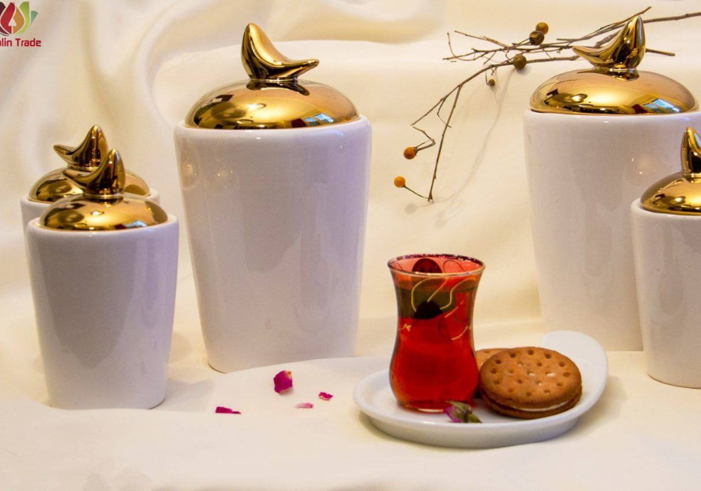 پاسماوری هفت پارچه سفید طلایی