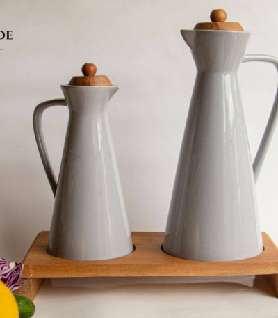 ست روغن‌ریز جفتی طوسی