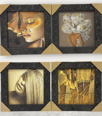 تابلو تکسچر برجسته ورق طلا کوچک