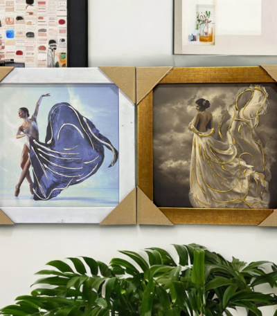 تابلو تکسچر برجسته ورق طلا کوچک