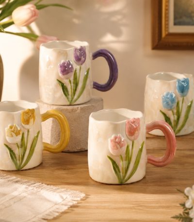 ماگ گل برجسته