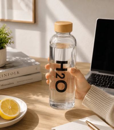 بطری آب پیرکس 700 میل H2O درب بامبو